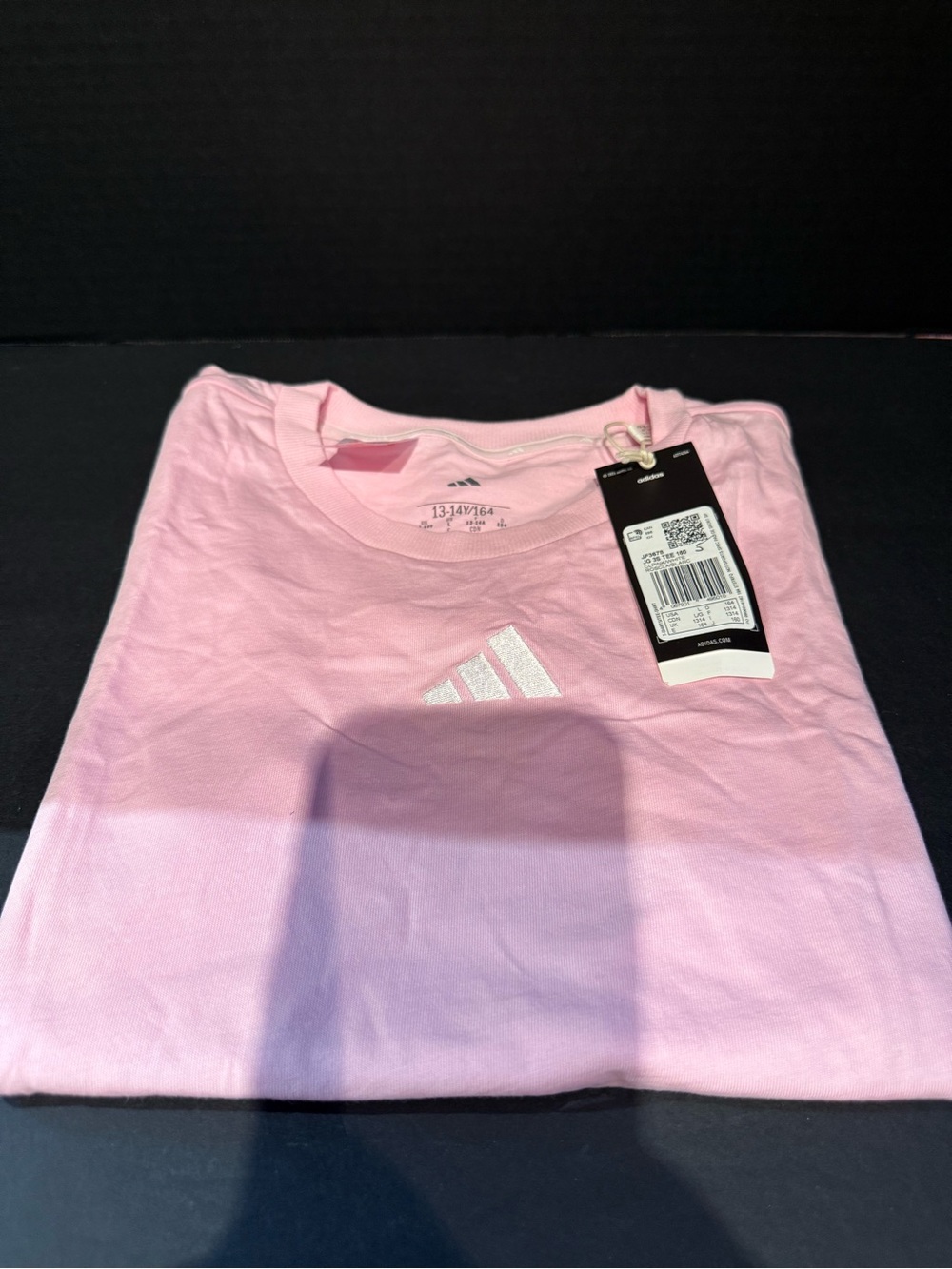 adidas Pink Short Sleeve Logo Tee for Kids Large